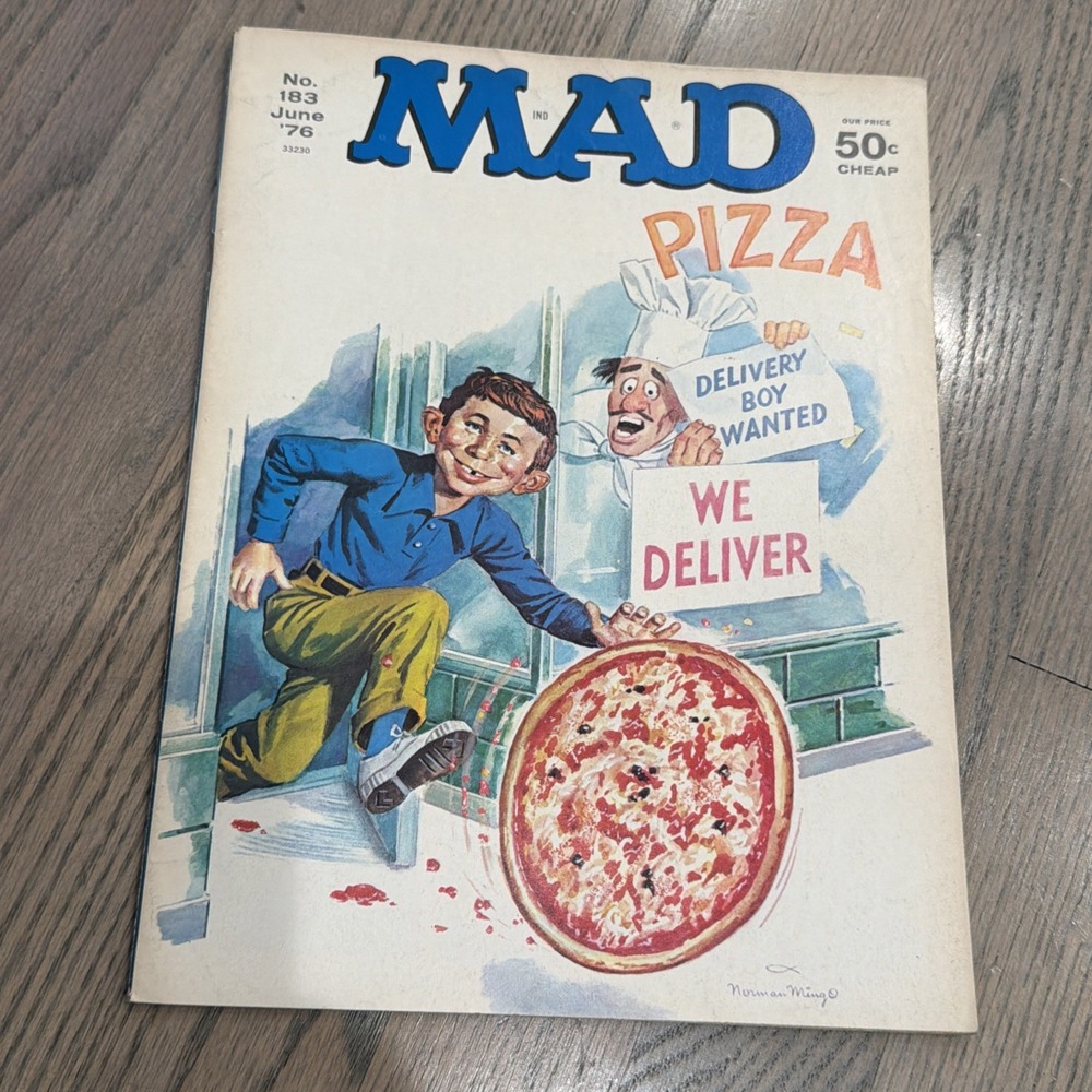 Vintage MAD Magazine Issue No. 183 June 1976 Pizza Deliver boy